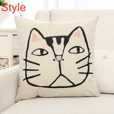 

Cotton Linen Pattern Pillow Car Sofa Pillow Cushion Lumbar Pillow 1 Piece Set 45X45CM