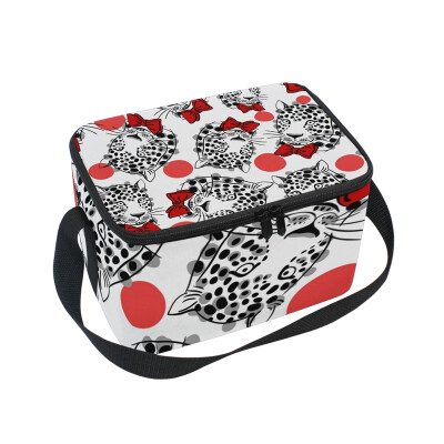 

ALAZA Lunch Box Insulated Leopard Pattrn Lunch Bag Large Cooler Tote Bagfor Men Women