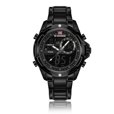 

NAVIFORCE Fashion Stainless Steel Men Watches 3ATM Water-resistant Digital Dual Display Watch Luminous Man Wristwatch Male Relogio