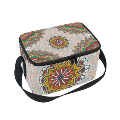

ALAZA Insulated Lunch Box Vintage Pattern Lunch Bag for Men Women Portable Tote Bag Cooler Bag