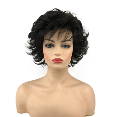 

StrongBeauty Short Red With Dark Roots Ombre Choppy Layers Synthetic Hair Wig Wigs for women