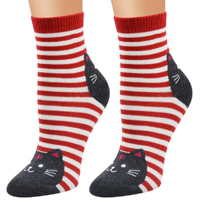 

12 Pair Novelty Cute Kitten Pattern Casual Design Adult Unisex Funny Sock for Autumn&Winter