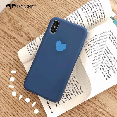 

TRONSNIC Love Heart Phone Case for iPhone X XS Blue Matte Case Green Pink Luxury Love Cover Capa