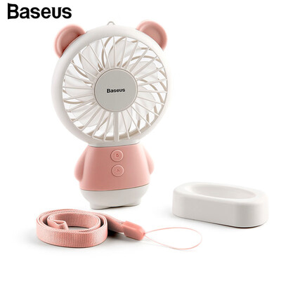

Baseus Cute Bear Style Mini Fans Portable Rechargeable USB Hand Fan For Travelling Outdoor Office Cooling Fan