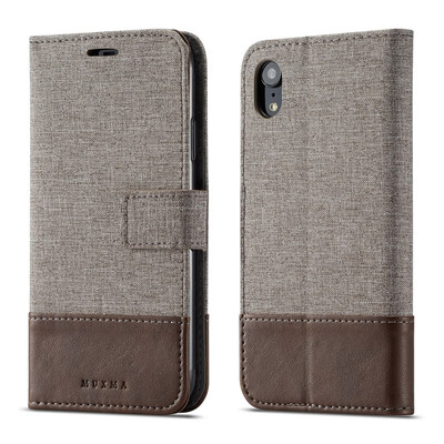

Goowiiz Phone Case For Iphone XXsXs MaxXR Fashion Canvas Leather Wallet Full package flip Holder Stand