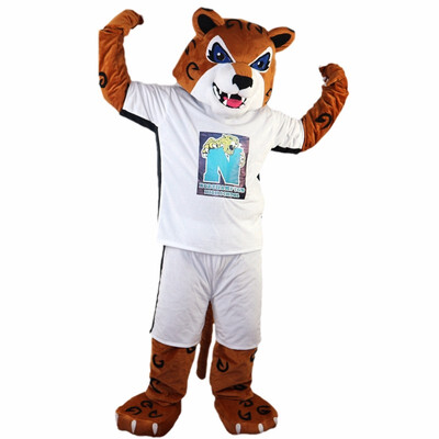 

LangtengTiger In White Sportswear Leopard Mascot Cartoon Costume Cosplay Party Halloween Christmas Festival Performance