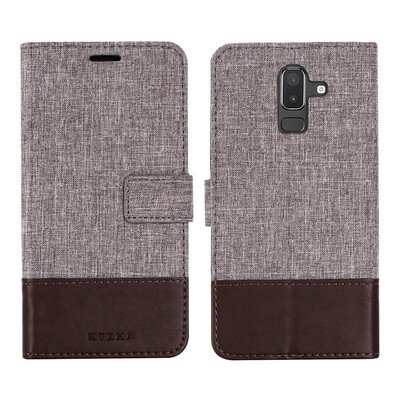 

Goowiiz Phone Case For Samsung Galaxy J6 2018J8 2018 Fashion Canvas Leather Wallet Full package flip Holder Stand
