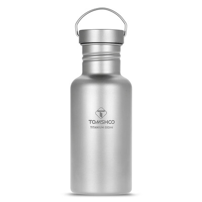 

TOMSHOO 550ml Full Titanium Water Bottle with Extra Plastic Lid Ultralight Outdoor Camping Hiking Cycling Water Bottle