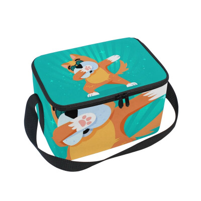 

ALAZA Lunch Box Insulated Lunch Bag Large Cooler Cool Cat Doing Exercise Tote Bag