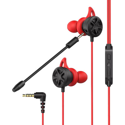 

T4 Gaming Headphones Earphones In-Ear Earbuds Line Control 35mm Wired Headsets Dual Mic Detachable Microphone for Smartphone Comp