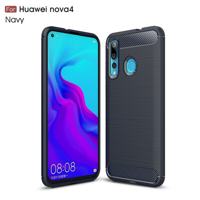 

Goowiiz Phone Case For Huawei Mate 20XNova 4 Fashion Slim Carbon Fiber TPU Soft Silicone Prevent falling