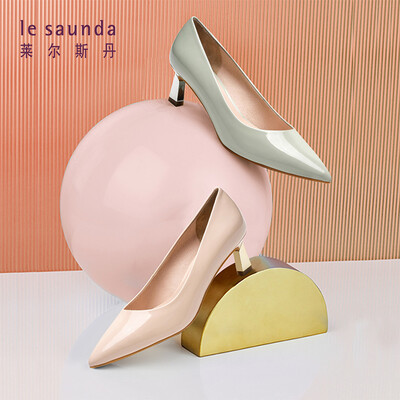 

Lyles Dan pointed shallow mouth high heel fashion elegant OL commuter single shoes female LS AM51101 beige 36