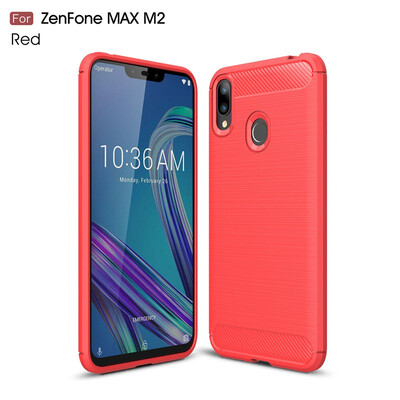 

Goowiiz Phone Case For ASUS ZenFone MaxM2 ZB633KL Fashion Slim Carbon Fiber TPU Soft Silicone Prevent falling