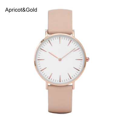 

Women Men Cluse Brand Simple Quartz Analog Watch Gold Leather Band Wrist Watches