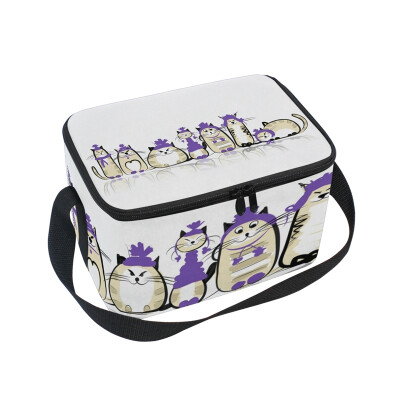 

Lunch Box Insulated Lunch Bag Large Cooler Kind Of Cats And Shadow Tote Bagfor Kids Men Women