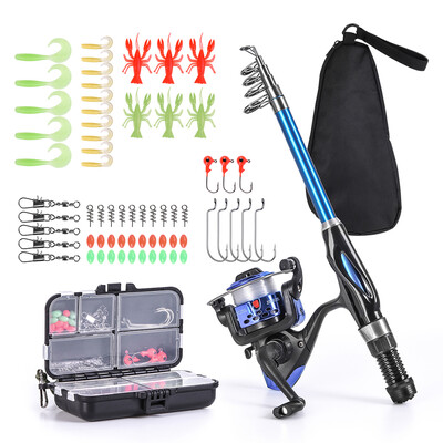 

Blusea Fishing Rod Reel Combo Full Kit 13m Telescopic Fishing Rod Spinning Reel Set with Hooks Soft Lures Barrel Swivels Storage
