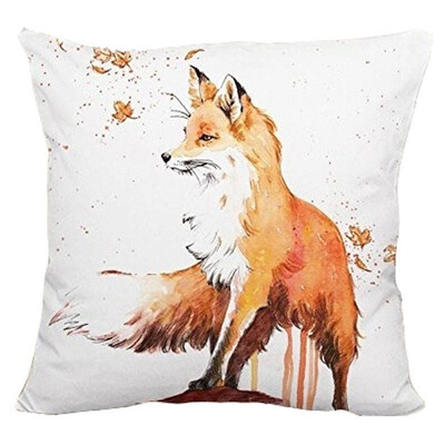 

Christmas Nordic Pillowcase lovely animal fox Decorative Cotton Linen Throw Pillow cover Cojines almofada