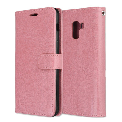 

MOONCASE Samsung Galaxy A8 2018 3 card photo frame leather case - powder