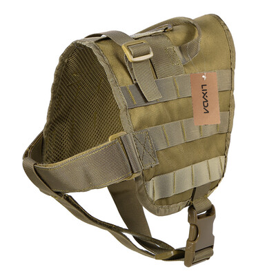 

Lixada Outdoor Molle Dog Vest Adjustable Water Resistant Nylon Dog Vest with Safety Lock&Detachable Strap