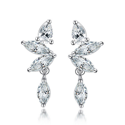

Geometric Cubic Zirconia Stud Earrings For Women Fashion Jewelry Korea Trendy Accessories Luxury Lovers Gift WHG30