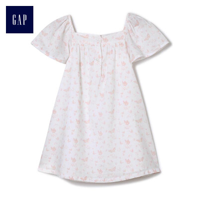 

GAP flagship store childrens clothing baby girl child summer cotton butterfly print square collar short-sleeved dress 307318 butterfly pattern white 90cm 2T