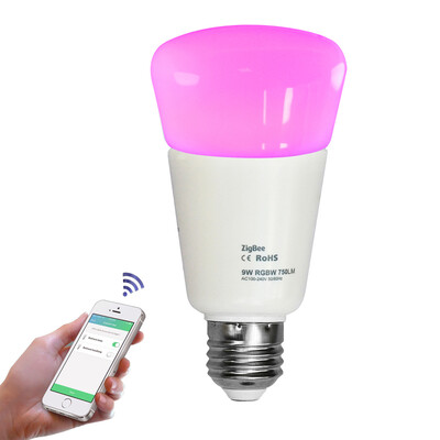 

JIAWEN E27 9W Smart RGB Bulb Wireless APP Control Working with Zigbee Hub AC 100 - 240V
