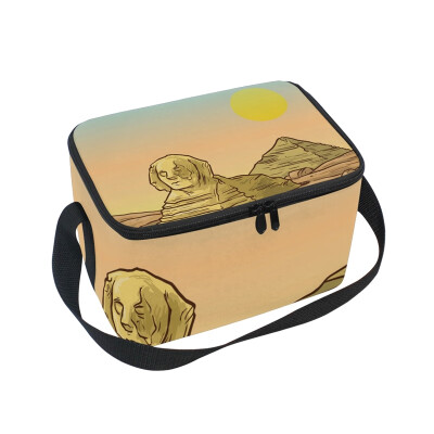 

ALAZA Lunch Box Ancient Egypt Insulated Lunch Bag Large Cooler Tote Bagfor Men Women
