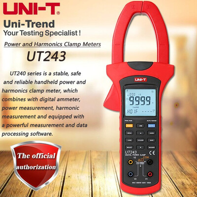 

NI-T UT243 Power&Harmonics Clamp Meters Phase Factor Power Meter Active Energy USB Interface AC Current Voltage Test