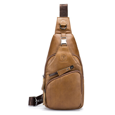 

The Young Men\S Leather Chest Baotou Leather Shoulder Messenger Bag Anti-Theft Lock Chest