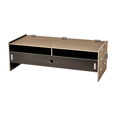 

Computer Monitor Stand Riser Wood Desktop Organizer with Stationery Keyboard Storage Slots Drawer Office School Supplies