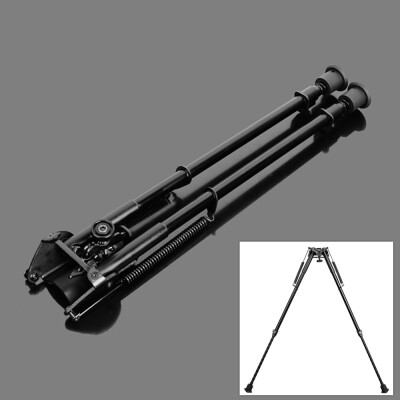 

15"-22" 13 Level Adjustable Spring Return Telescopic Portable Sniper Hunting Rifle Bipod Sling Swivel Mount