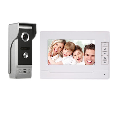 

7inch TFT-LCD Color Screen Video Door Phone with 1Indoor MonitorGray 1Outdoor Camera Support Night Vision Waterproof Unlock Mo