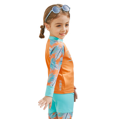 

Girl Two-Piece Long Sleeve Swimsuit Cap Set UPF50 Sun Protection Quick-dry Rash Guards Swimwear Bathing suit For Kids Toddler P