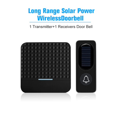 

300M1000ft Long Range Solar Power Wireless Waterproof Doorbell Light Control Sensor with 1 Transmitter2 Receiver 52 Melodies 4 V