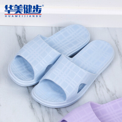 

Colorful Steps Slippers Men&women Couples Sandals Solid color Grid Dark lines Home Bathroom Outdoor Beach Thick bottom Wearable Light Comfortable HM503 Light Blue 37-38