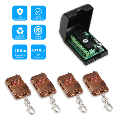 

Smart Home 433Mhz RF DC 12V 4CH Learning Code Wireless Remote Control Switch Relay Receiver Transmitter Universal Remote Switch Sy