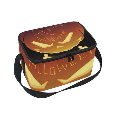 

ALAZA Lunch Box Insulated Lunch Bag Large Cooler Halloween Pumpkin Tote Bag