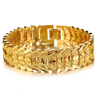 

Fashion Jewelry Wholesale Plated 18K Gold Jewelry Fashion Mens Gold Plated Bracelet Holiday Gift