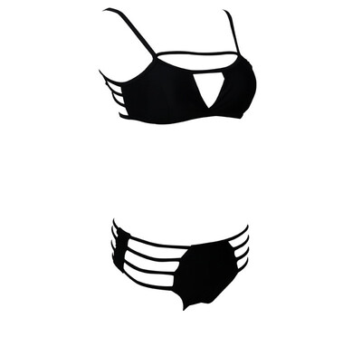 

Womens Nylon Solid Color Sexy Bikini Split Swimsuit
