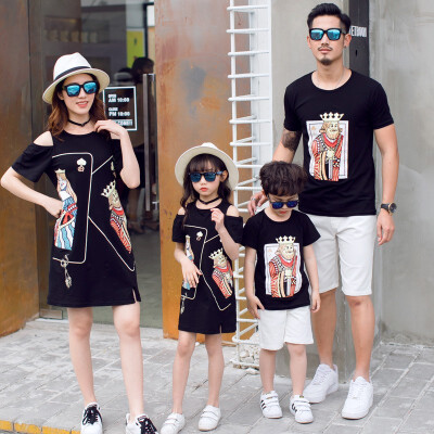 

Family matching mother daughter father son dad mommy&me clothes family look girls korean clothing couple women summer dress