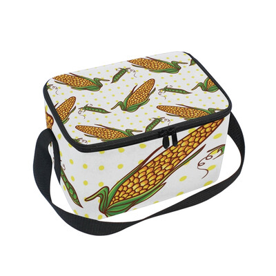 

ALAZA Corn And Peas Pattern Lunch Box Insulated Lunch Bag Large Cooler Tote Bagfor Men Women