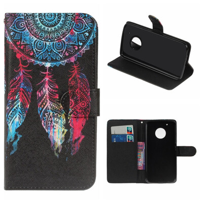

MOONCASE Moto G5 PLUS painted pattern leather case - color dream catcher