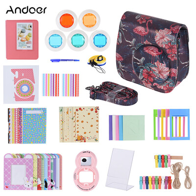 

Andoer 14 in 1 Accessories Kit for Fujifilm Instax Mini 9888s with Camera CaseStrapStickerSelfie Lens5Colored FilterAlbu