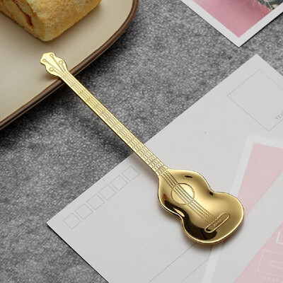 

Creative 304 Stainless Steel Spoon Musical Guitar Pattern Ice Cream Dessert Tea Coffee Party Small Gift Tableware