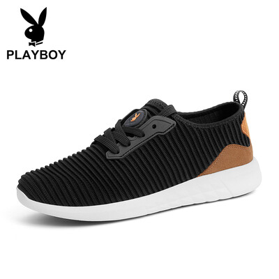 

Playboy PLAYBOY fly woven casual sports shoes mens non-slip breathable wild fashion DS81096 black 43