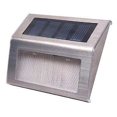 

Solar Powered Staircase Step Light 2-LED Wireless Stainless Steel Stairways Path Garden Floor Wall Patio Lamp Landscape Lighting
