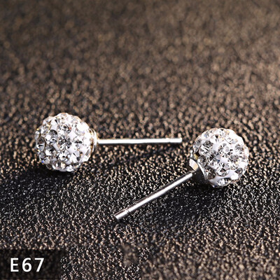 

925 Sterling Silver Ball Stud Earrings Beaded Earrings Accessories