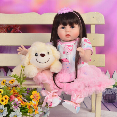 

22 Inch Lifelike Princess Girl Doll Reborn Silicone Soft Cotton Body Preemie Baby Doll Toy For Kid Xmas Gift Menina Brinquedos