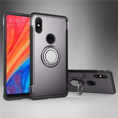 

Back Cover For Xiaomi Mi Mix 2S Mix2S Case Car Holder Stand Hard PC Silicon Ring Suction Bracket Celulars