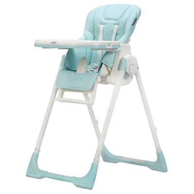 

Chenhui CHBABY childrens dining chair multi-function leather folding portable baby chair can sit reclining baby eating seat dinette A502A light blue